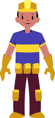 Electrician chracter vector illustration on a white background