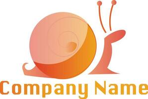 Orange snail vector logo design on a white background