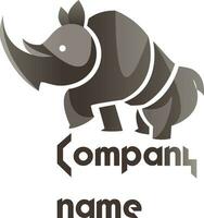 Modern logo design of a grey rhino on white background vector