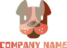 Minimalistic dog head with space for a text vector logo design on white background