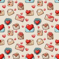 Love letters seamless pattern for Valentine Day vector