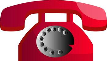 Old red telephone vector illustration on a white background