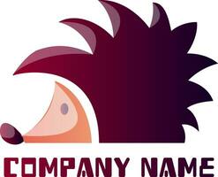 Simple purple hedgehog vector logo design on white background