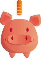 Vector illustration of a smiling piggy bank on white background