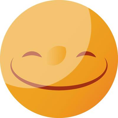 Round yellow smilling emoji vector icon illustration on a white background