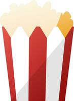 Simple vector illustration of a red and white popcorn bag on white background