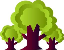 Three trees simple vector illustration on a white background