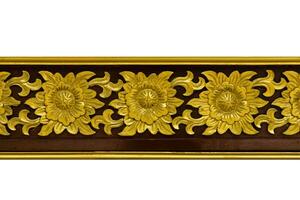 Pattern of wood carve gold paint for decoration photo