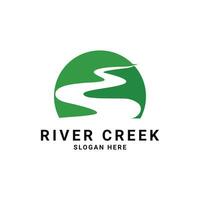 River creek vector logo design concept idea