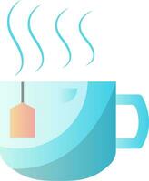 Light blue tea cup vector illustration on white background