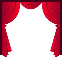 Red curtains simple vector illustration on a white background