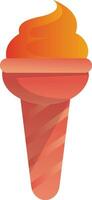Pink cone with orange ice cream vector illustration on a white background