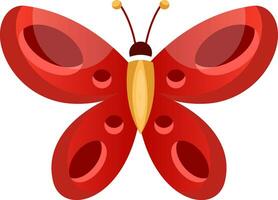 Red butterfly vector illustration on a white background