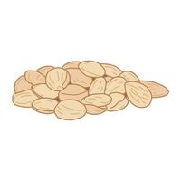Kids drawing vector Illustration marcona almonds in a cartoon style Isolated on White Background
