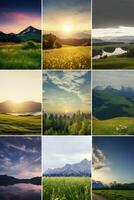 AI generated featuring peaceful landscape background photo