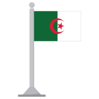 flagga av algeriet på flaggstång isolerat png