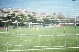 Net of a goal of a football stadium photo