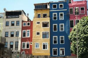 turkey istanbul 23 july 2023. Colourful houses in Balat, Istanbul photo