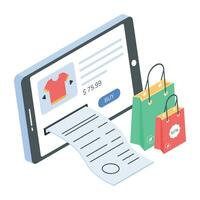 Customizable isometric icon of buy online vector