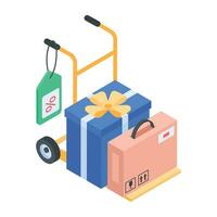 An editable isometric icon of loyalty program vector