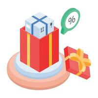 An editable isometric icon of loyalty program vector