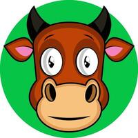 Cartoon brown cow vector illustration on white backgorund