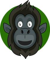 Happy cartoon gorilla vector illustration on white background