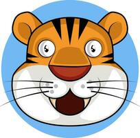 Happy cartoon tiger vector illustration on white background