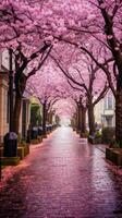 AI generated Cherry Blossom Reflection photo