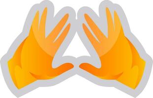 Simple vector illustration on a white background of a yellow Kohen Hands