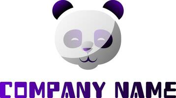 Purple and white panda head as a company logo vector illustration of a logo design on a white background