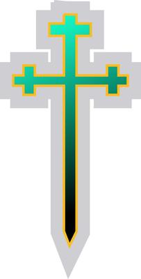 Blue and green symbol of an Aaronic Order Church vector illustration on a white background