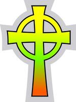 Colorful Catholic Celtic Cross vector illustration on a white background