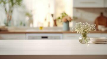 ai generado blanco comida cocina mesas aislado en blanco foto