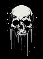 AI generated the skull is in black with dripping, photo