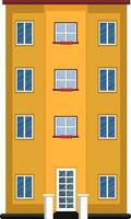 Cartoon orange building with red roof vector illustartion on white background