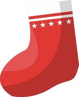 Red christmas sock for presents vector illustration on a white background