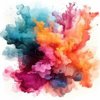 AI generated watercolor splotch splatter of water isolated photo