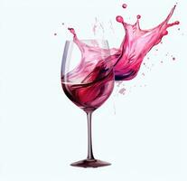 AI generated wine splashing into a glass of wine, photo