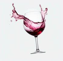 AI generated wine splashing into a glass of wine, photo