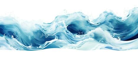 AI generated water waves art isolated on the transparent photo