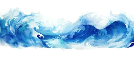 AI generated water waves art isolated on the transparent photo