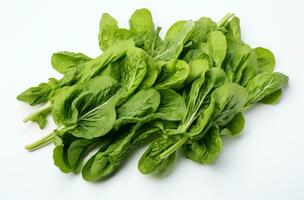 AI generated some leafy greens are on a white background, isolated photo