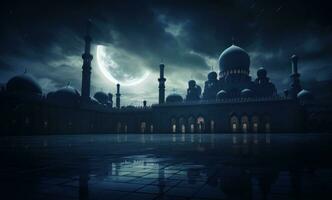 AI generated ramadan wallpaper islamic mosque, photo