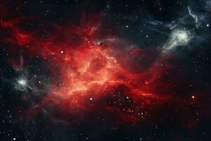 AI generated red and white stars in space, photo