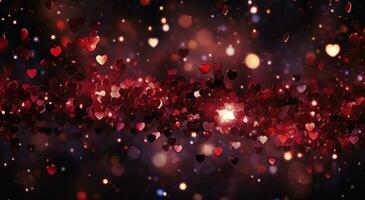 AI generated love valentine hearts background background, photo