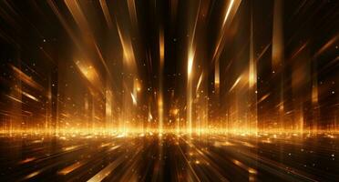 AI generated golden golden lines shiny light beams light beams streaks shiny golden, photo