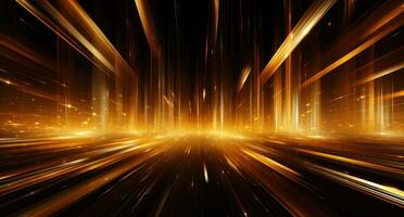 AI generated golden golden lines shiny light beams light beams streaks shiny golden, photo