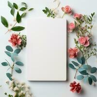 AI generated floral tablet mock up free case templates for artists, photo