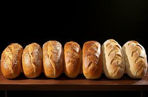 AI generated barnes and co bread 6 piece,, elongated shapes, i photo